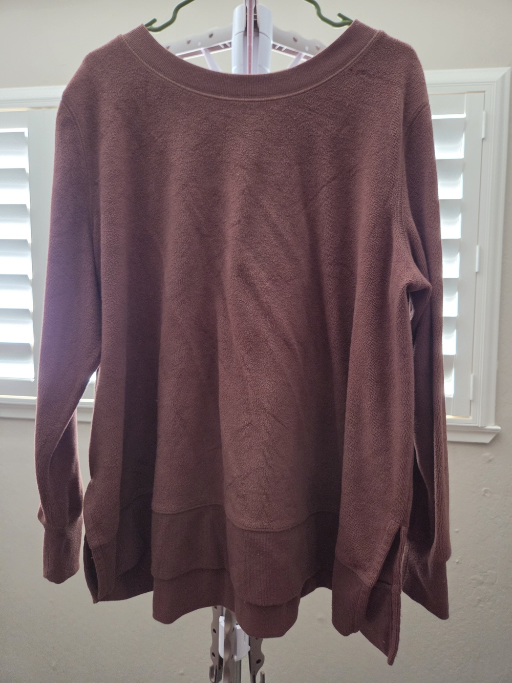 Mauve Brown Cozy Long-Sleeve Pullover
